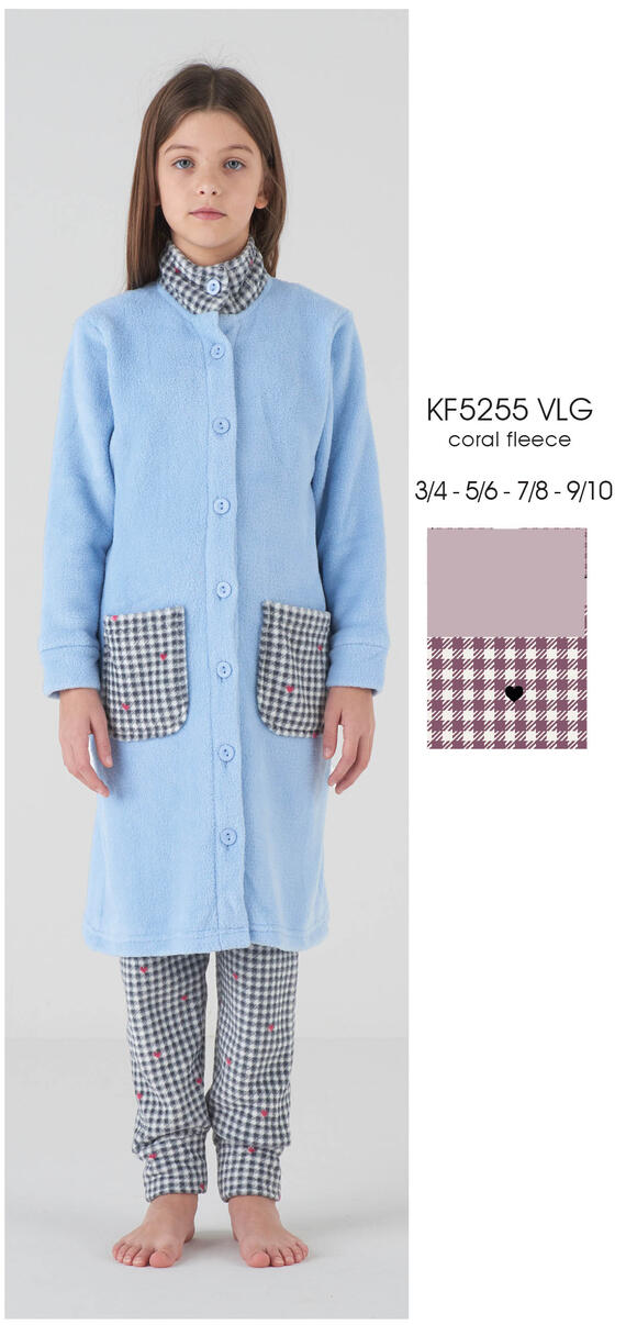 - VESTAGLIA BAMBINA M/L CORAL FLEECE KF5255 VLG